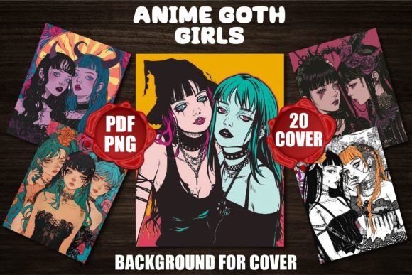 Anime Goth Girls Backgrounds: Dark Elegance for Your Covers
