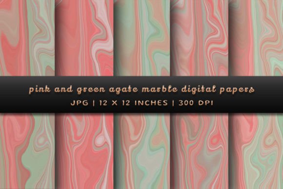 Elevate Designs with Pink and Green Agate Marble Backgrounds