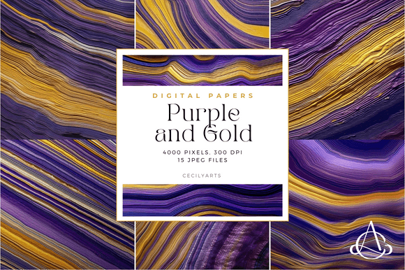 Elevate Your Visuals with Purple Gold Line Abstract Backgrounds