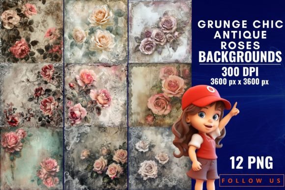 Grunge Chic Antique Roses Backgrounds: A Designer's Guide