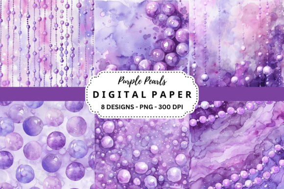 Purple Pearls Watercolor Backgrounds: Elevate Your Digital Projects