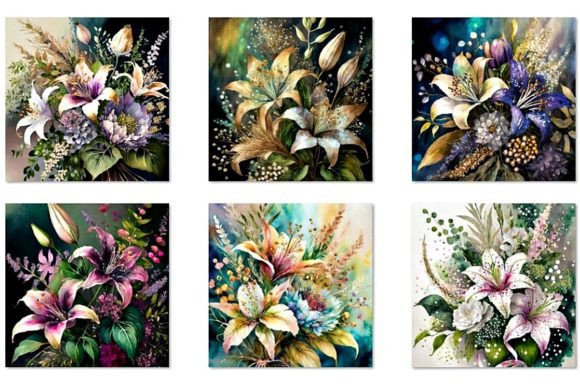 Spring & Easter Lily Floral Backgrounds for Designs