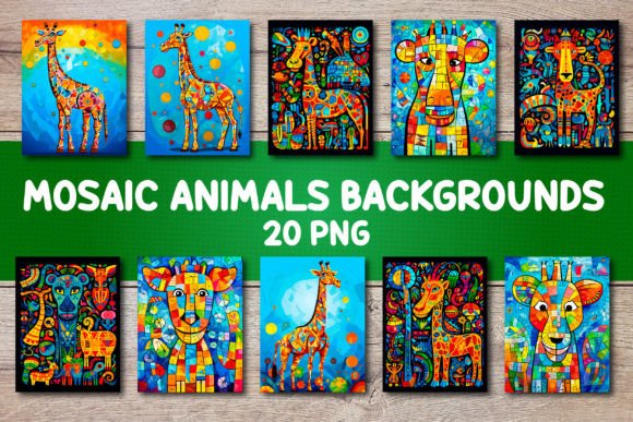 Transform Your Projects with Mosaic Animals Backgrounds for Covers