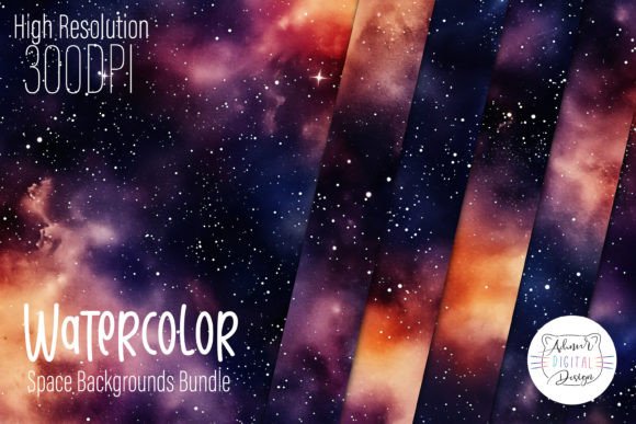 Watercolor Space Backgrounds Bundle: A Designer's Guide