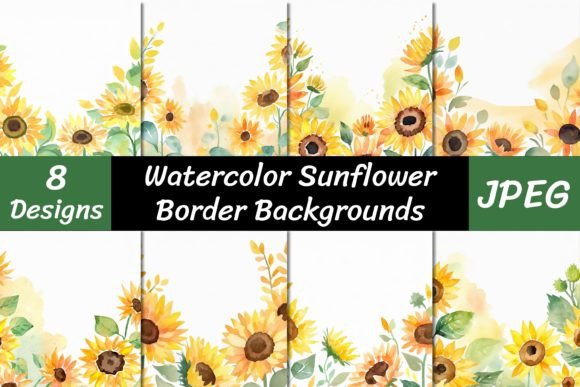 Watercolor Sunflowers Border Backgrounds: A Burst of Sunshine for Your Projects